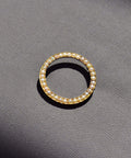 Antique 10K Seed Pearl Circle Pin, Pearl Pave Open Circle Brooch, Scarf/Sash/Lapel Pin, 32mm - Good's Vintage