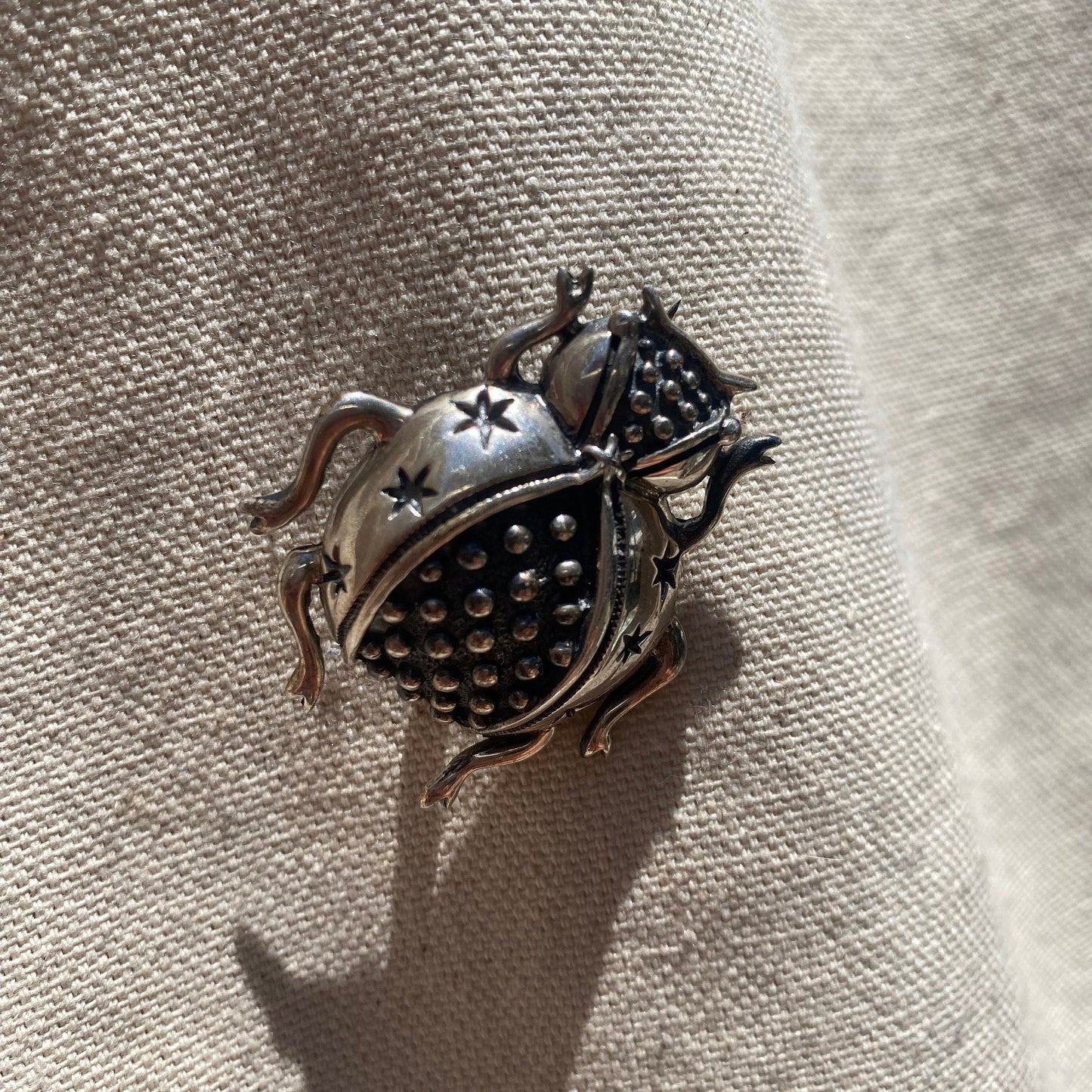 Vintage 925 Sterling Silver Lady Bug Brooch, Unique Silver Bug Brooch, Cute Statement Accessory, 925, Mexican Sterling, TAXCO 925