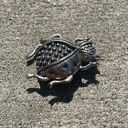 Vintage 925 Sterling Silver Lady Bug Brooch, Unique Silver Bug Brooch, Cute Statement Accessory, 925, Mexican Sterling, TAXCO 925