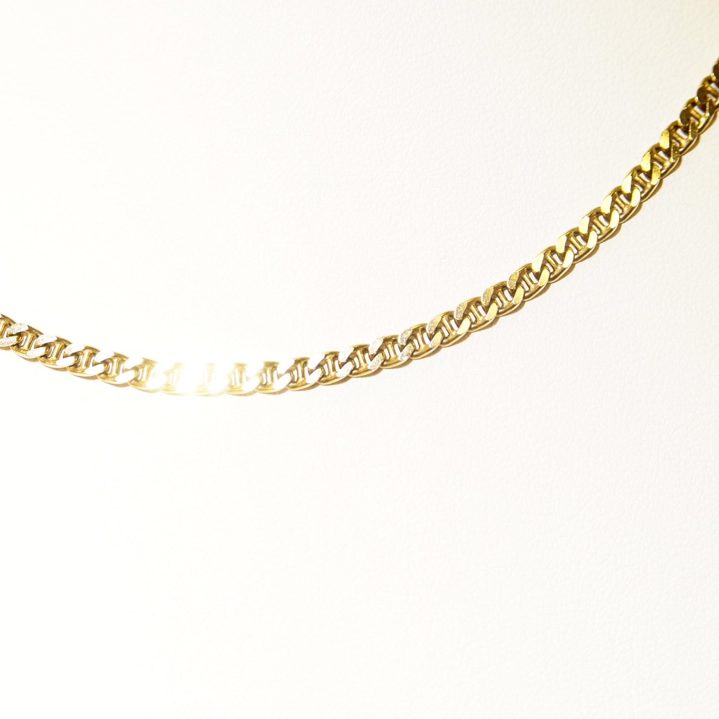 Solid 14K Mariner Chain In Yellow Gold, 3.2 mm Gucci Style Link Chain Necklace, Estate Jewelry, 18 1/2" L