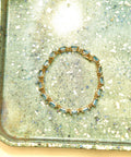 Vintage 14K Gold Blue Topaz Gemstone Link Bracelet, White Gold Diamond Accent Marquise Spacers, 585 Gemstone Tennis Bracelet, 7 3/4" L - Good's Vintage