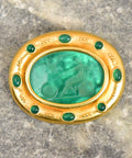 Elizabeth Locke 18K Venetian Glass Intaglio Brooch Pendant, Mother Of Pearl Backing, Designer Jewelry, 2" W - Good's Vintage