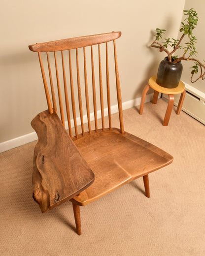 Rare Early GEORGE NAKASHIMA Custom Slab Arm Solid Oak Wood Chair Receipt Papers