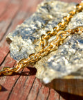 Gold-Tone Watch Fob Choker Necklace, T-Bar Pendant, 6mm Cable Link Chain, Cute Vintage Necklace, 15 1/4" L - Good's Vintage