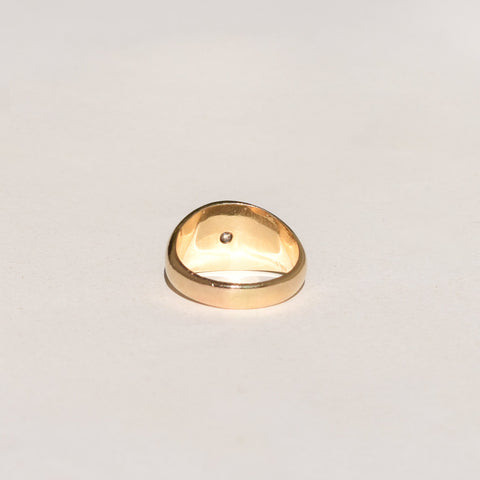 10K GF Paste Solitaire Dome Ring In Polished Yellow Gold, Victorian Wedding Ring, Size 7 US