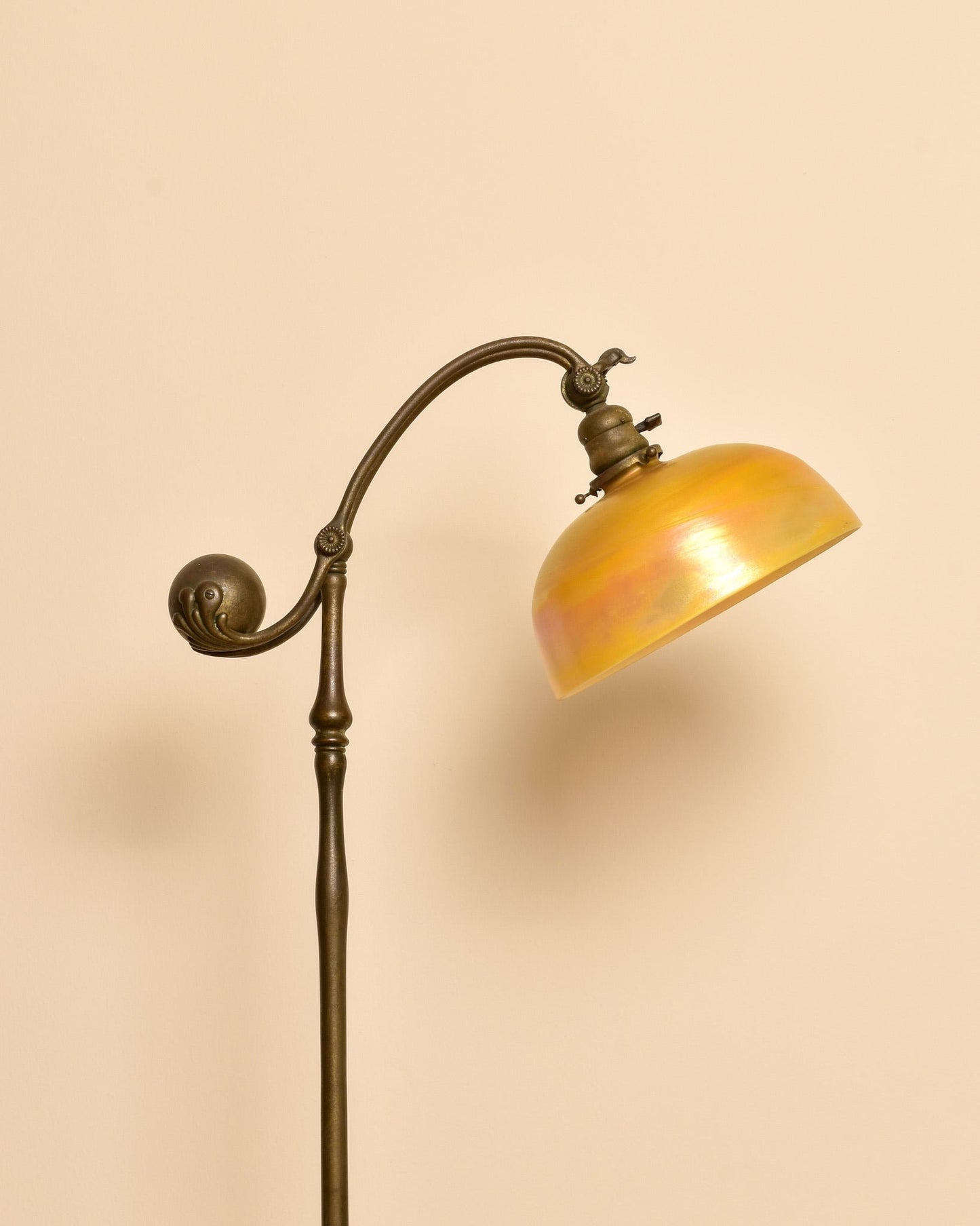 Antique L.C.T. TIFFANY STUDIOS New York Favrile Counterbalance Floor Lamp, Working Condition,