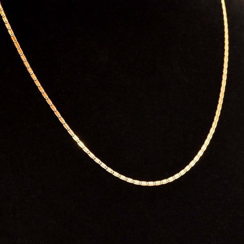 Italian 14K Yellow Gold Chain Necklace, Mariner-Style Link, Unisex Gold Chain, Estate Jewelry, 17.75" L