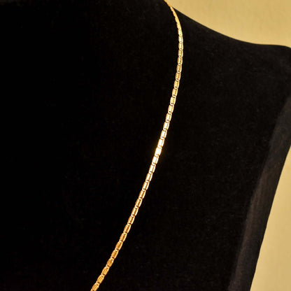 Italian 14K Yellow Gold Chain Necklace, Mariner-Style Link, Unisex Gold Chain, Estate Jewelry, 17.75" L